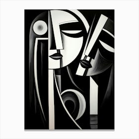 Unity Abstract Black And White 1 Canvas Print