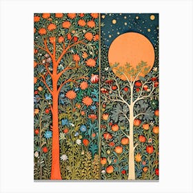 William Morris Moon And The Trees Canvas Print