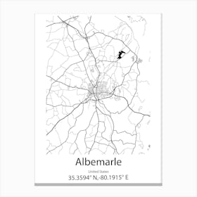 Albemarle,United States Minimalist Map Canvas Print