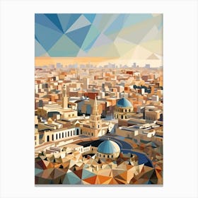 Valencia, Spain, Geometric Illustration 3 Canvas Print