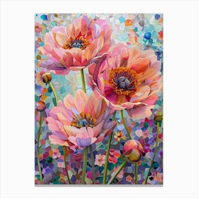 Mosaic Flowers Canvas Print