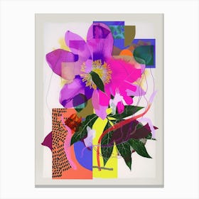 Hellebore 4 Neon Flower Collage Canvas Print