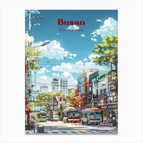 Busan South Korea Cityscape Art Illustration Canvas Print