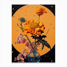 Surreal Florals Marigold 1 Flower Painting Canvas Print