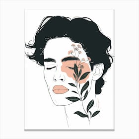 Face With Flowers Canvas Print