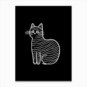 Abstract Sketch Cat Line Drawing 2 Canvas Print