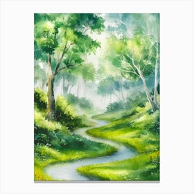 Watercolor Of A Forest Canvas Print