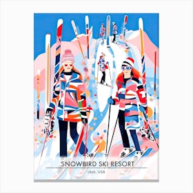 Snowbird Ski Resort   Utah Usa, Ski Resort Poster Illustration 2 Canvas Print