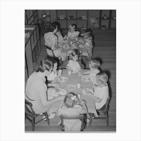 Kindergarten Children Eating Lunch, Lake Dick Project, Arkansas By Russell Lee 2 Canvas Print