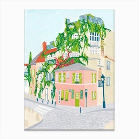 Montmartre, France Cafe, Paris Art Print Canvas Print