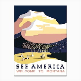 Welcome To Montana, USA Canvas Print