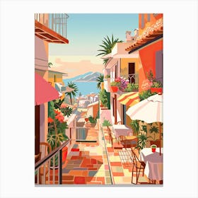 Puerto Vallarta, Mexico, Graphic Illustration 2 Canvas Print