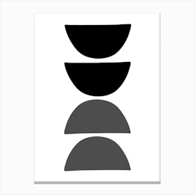 Black and white shapes 2 Canvas Print