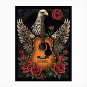 Eagle And Roses Canvas Print