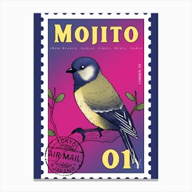 Mojito A Japanese Bird Illustration - Rbt, Bcba, Mojito, Aba, Cocktails Canvas Print