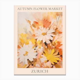 Autumn Flower Market Poster Zurich Canvas Print