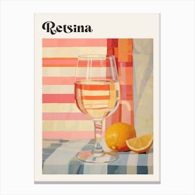 Retsina 4 Retro Cocktail Poster Canvas Print