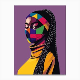 Woman With A Colorful Mask Canvas Print