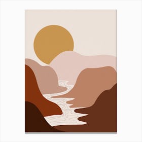 Abstract Earth Tones Sunset Canvas Print