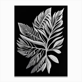 Cassia Leaf Linocut 2 Canvas Print