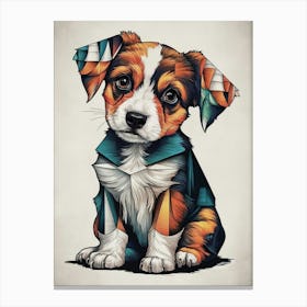 Geometric Dog Canvas Print