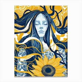 Sunflower Girl 19 Canvas Print