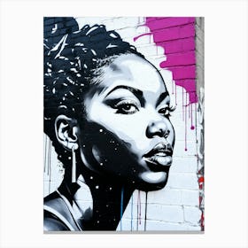 Graffiti Mural Of Beautiful Black Woman 13 Canvas Print