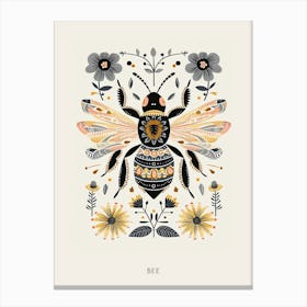 Colourful Insect Illustration Bee 9 Poster Canvas Print
