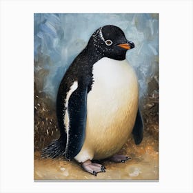 Adlie Penguin Cooper Bay Oil Painting 2 Canvas Print