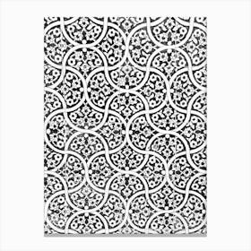 Black And White Pattern Tiles Canvas Print