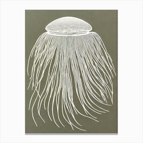 Box Jellyfish Linocut Canvas Print