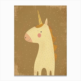 Dotted Mocha Pastel Unicorn Canvas Print