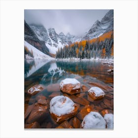 Winter Lake In Banff National Park Canvas Print