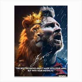 Lionel Messi Barcalona Quotes Canvas Print