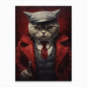 Gangster Cat British Shorthair Canvas Print