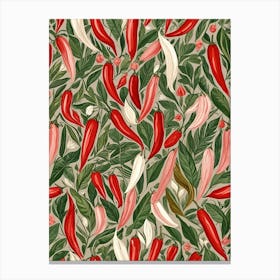 Chili Peppers Pattern Canvas Print