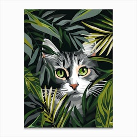 Cat In The Jungle 25 Canvas Print