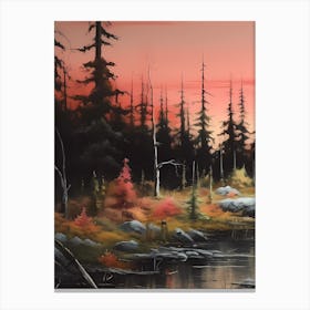 Sunset In The Woods Canvas Print