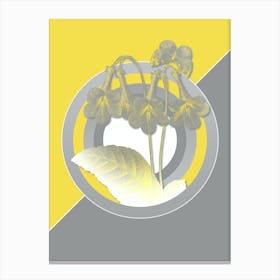 Vintage Canterbury Bells Botanical Geometric Art in Yellow and Gray n.255 Canvas Print