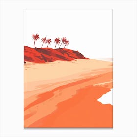 Beach With Palm Trees 1 Canvas Print