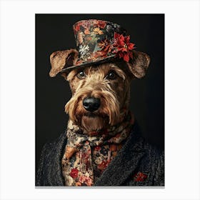 Christmas Airedale 2 Canvas Print