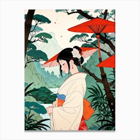 Geisha Woman Canvas Print