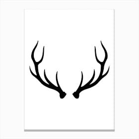 Black Antlers Canvas Print