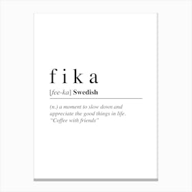 Fika Definition Canvas Print