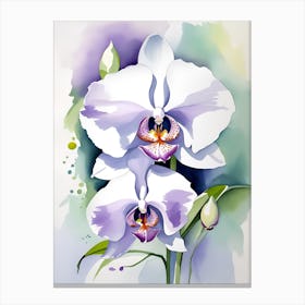 Orchids Watercolor Painting Canvas Print