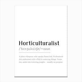 Horticulturist Definition Poster - Dictionary Toile