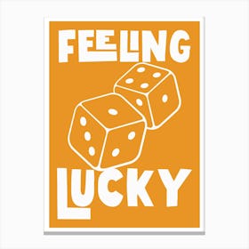 Feeling Lucky - Orange And White Canvas Print