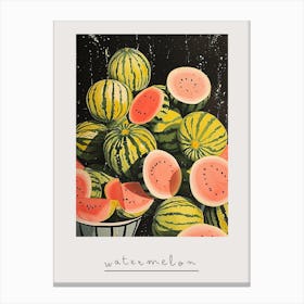 Art Deco Watermelon Explosion Poster Canvas Print