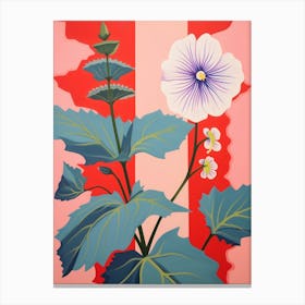 Hollyhock 2 Hilma Af Klint Inspired Pastel Flower Painting Canvas Print
