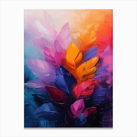 Abstract Of Colorful Feathers Canvas Print